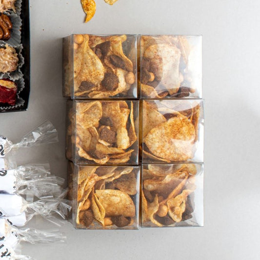 Papas enchiladas en cajita