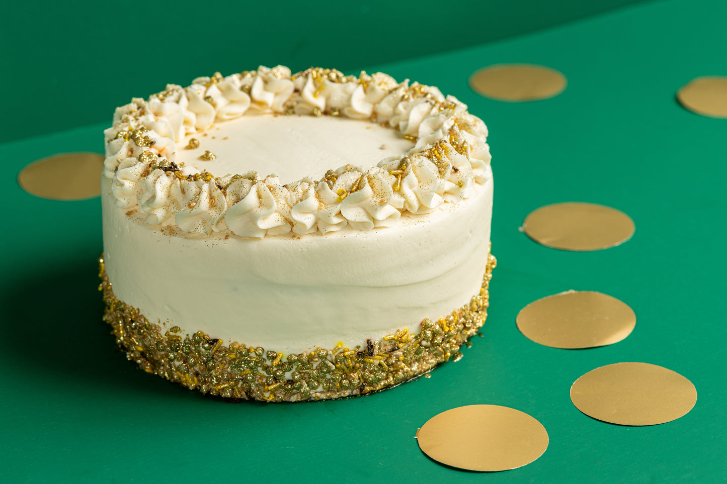 Birthday cake con chispas doradas - VAINILLA