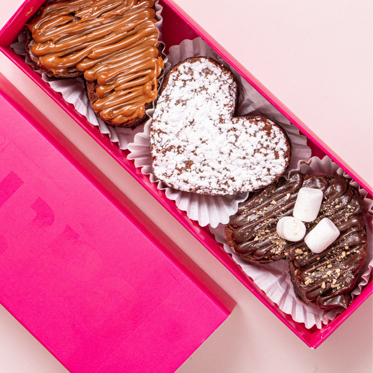 3 Brownies corazón