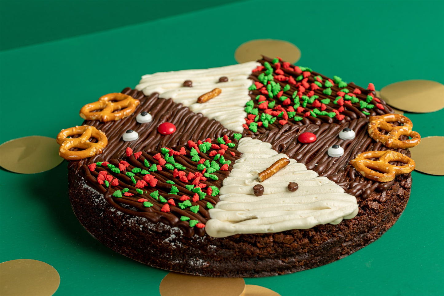 PIZZA DE BROWNIE - NAVIDAD