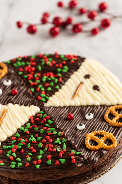 PIZZA DE BROWNIE - NAVIDAD