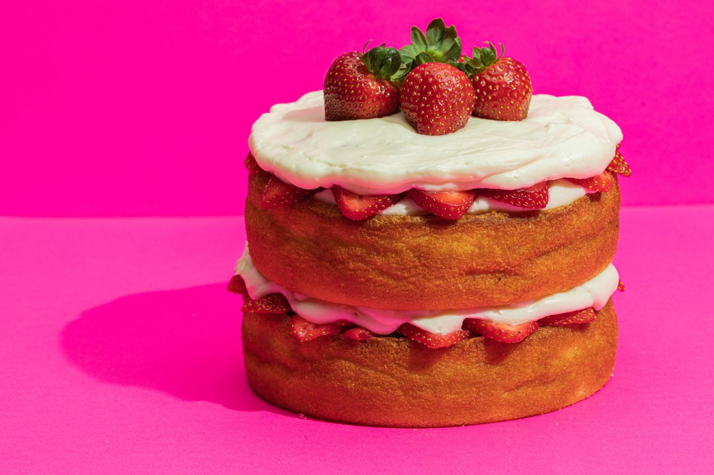 Pastel de fresas con crema