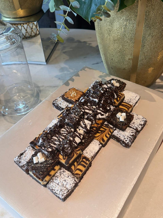 Cruz de Brownies para Primera Comunión