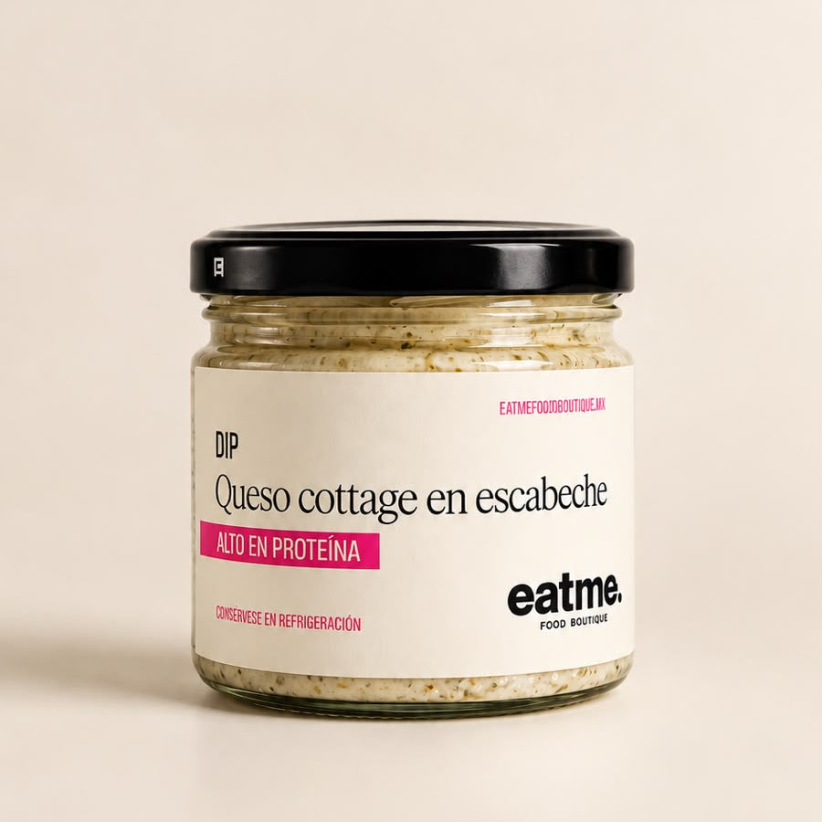 frasco de queso cottage en escabeche